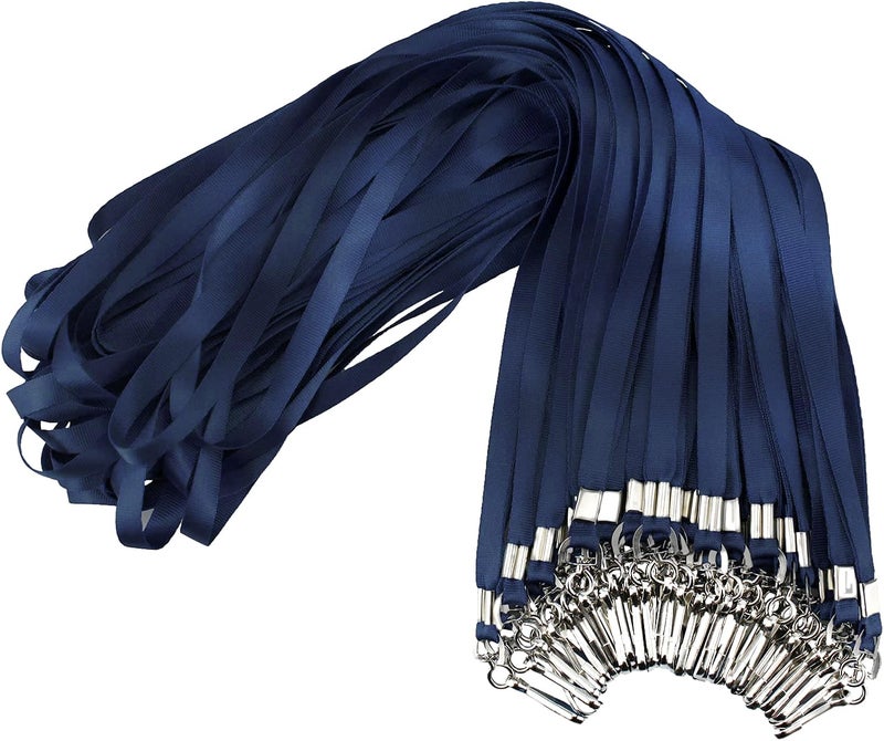 Korty Navy Blue Lanyards Bulk 50 packs Lanyards for ID Badges Lanyards with Swivel Hook Clips for Name Tag Lanyard ID Holder - Image 1